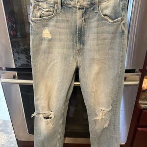 MOTHER Men's Relaxed Distressed Blue Jeans